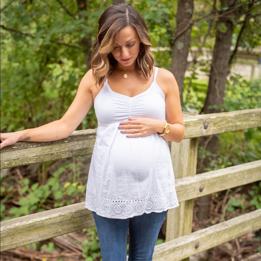White maternity tank